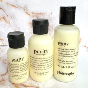 NEW SEALED Philosophy Purity Made Simple One-Step Facial Cleanser Face Wash Setx
